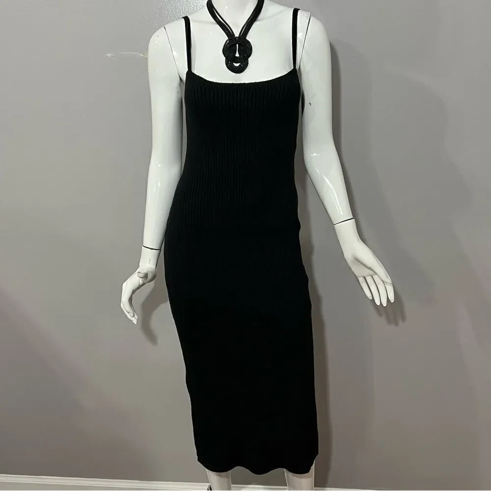NWOT Nordstrom Astr‎ The Label Spaghetti Strap Ribbed Knit Bodycon Dress -- XL